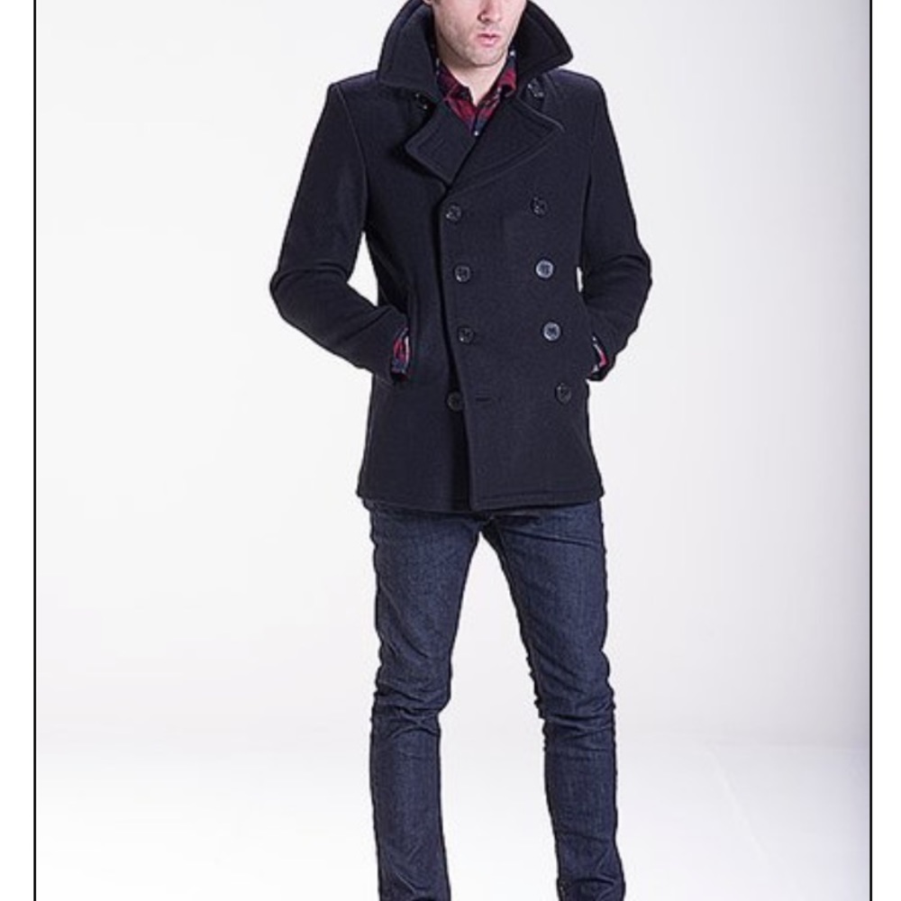 Classic Men’s 32oz Melton Wool Black Peacoat